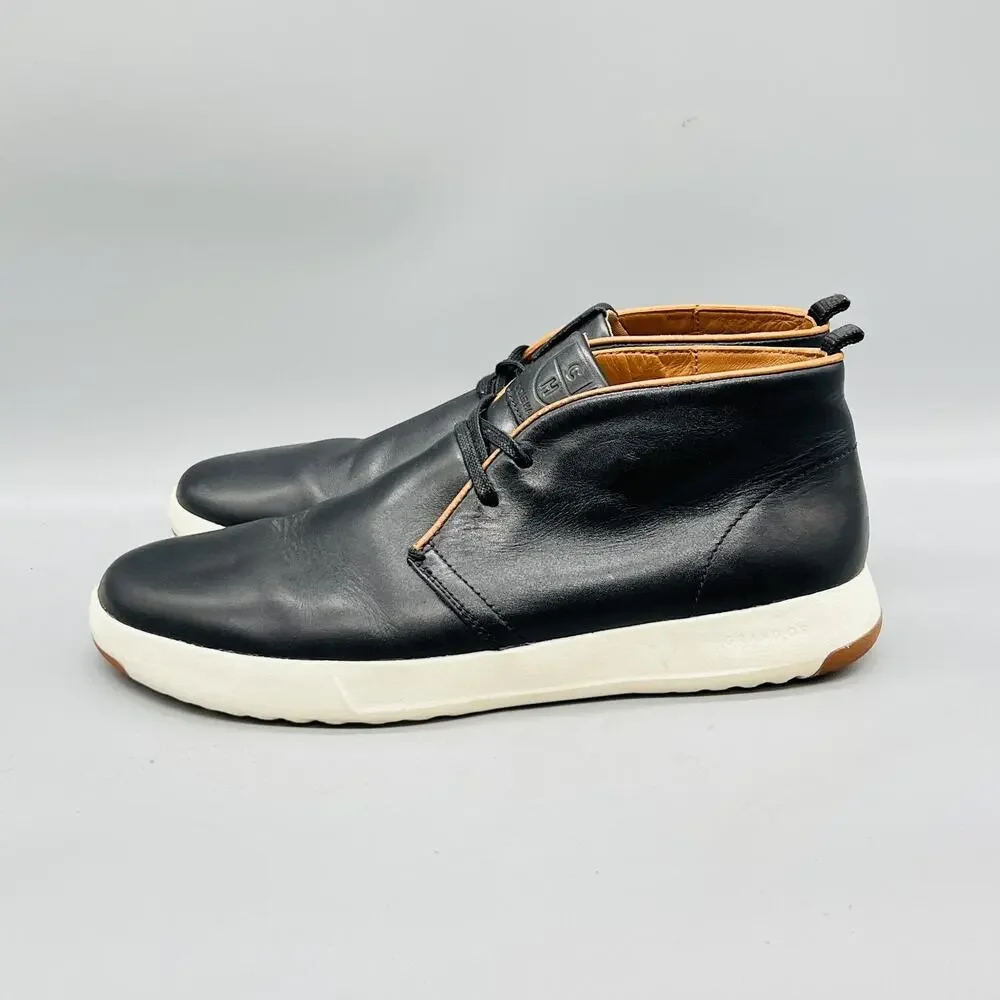 Cole Haan Boots Men 9 Black Leather Grand OS Chukka Casual Sneaker Shoes Comfort